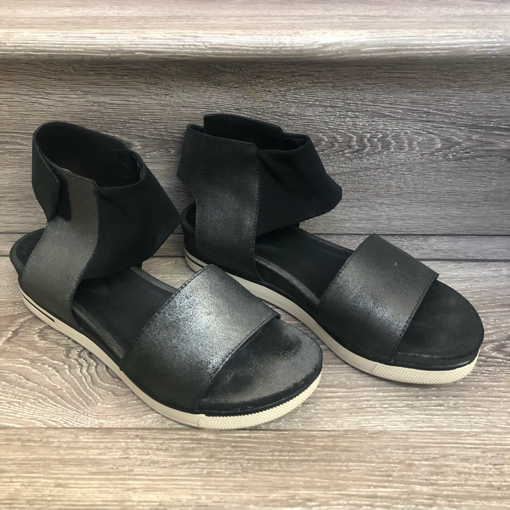 Eileen Fisher “Spree” Sport Platform Black Sandal Sz 9